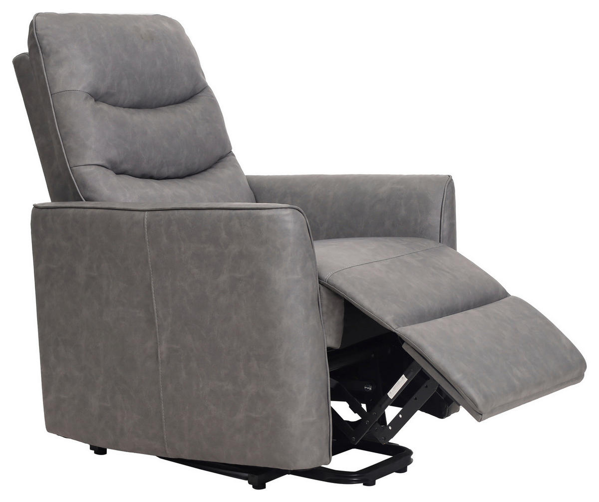 FERNSEHSESSEL in Lederlook Grau  - Schwarz/Grau, Konventionell, Textil/Metall (76/105/88cm) - MID.YOU
