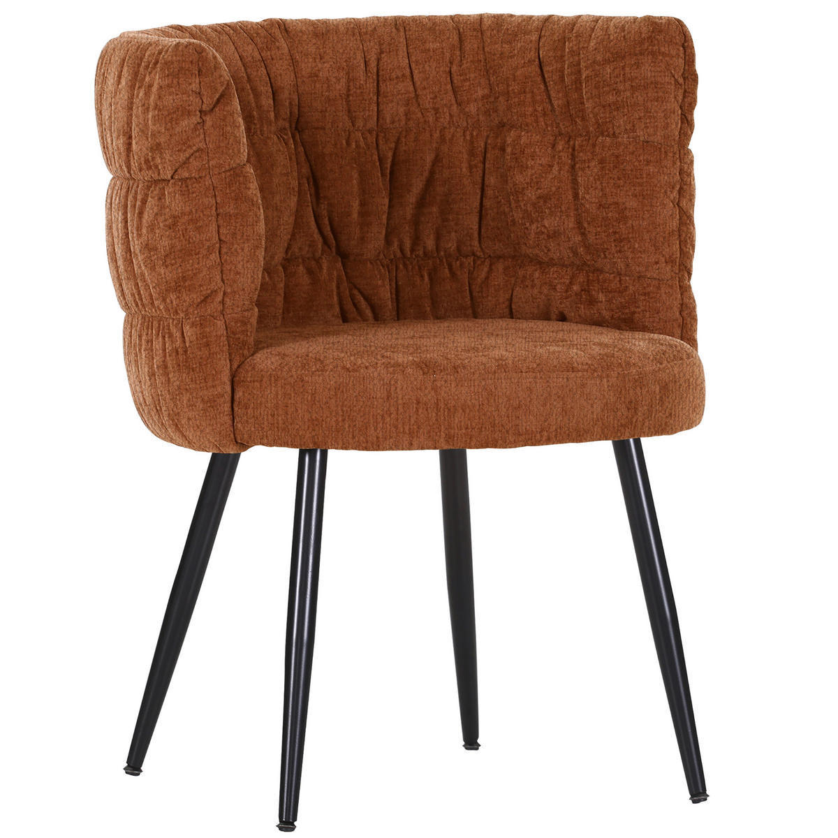 ARMLEHNSTUHL Chenille Rostfarben  - Rostfarben/Schwarz, MODERN, Textil/Metall (62/78/80/62cm) - Livetastic