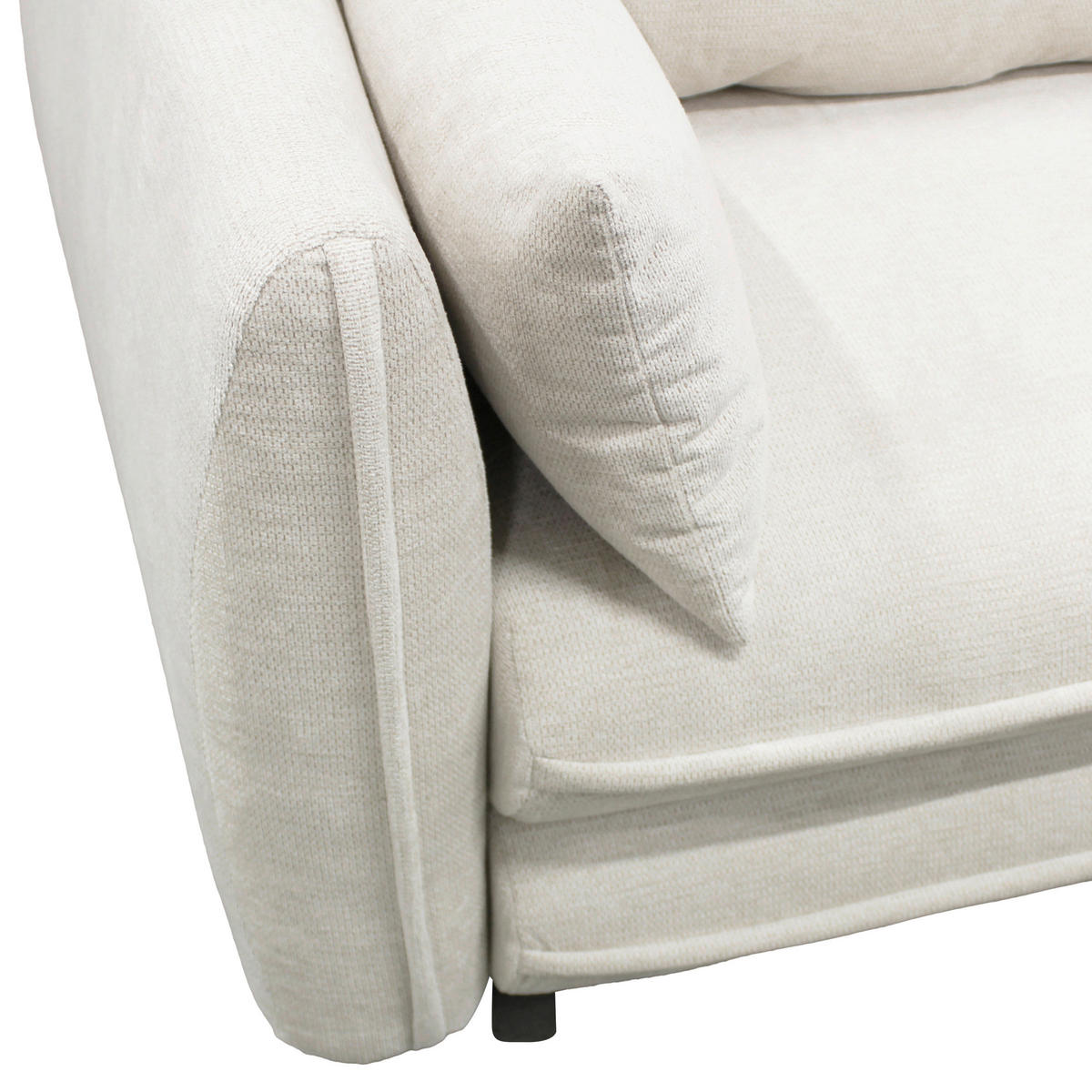 ECKSOFA in Struktur Creme  240/201 cm  - Creme/Schwarz, Design, Kunststoff/Textil (240/201cm) - MID.YOU