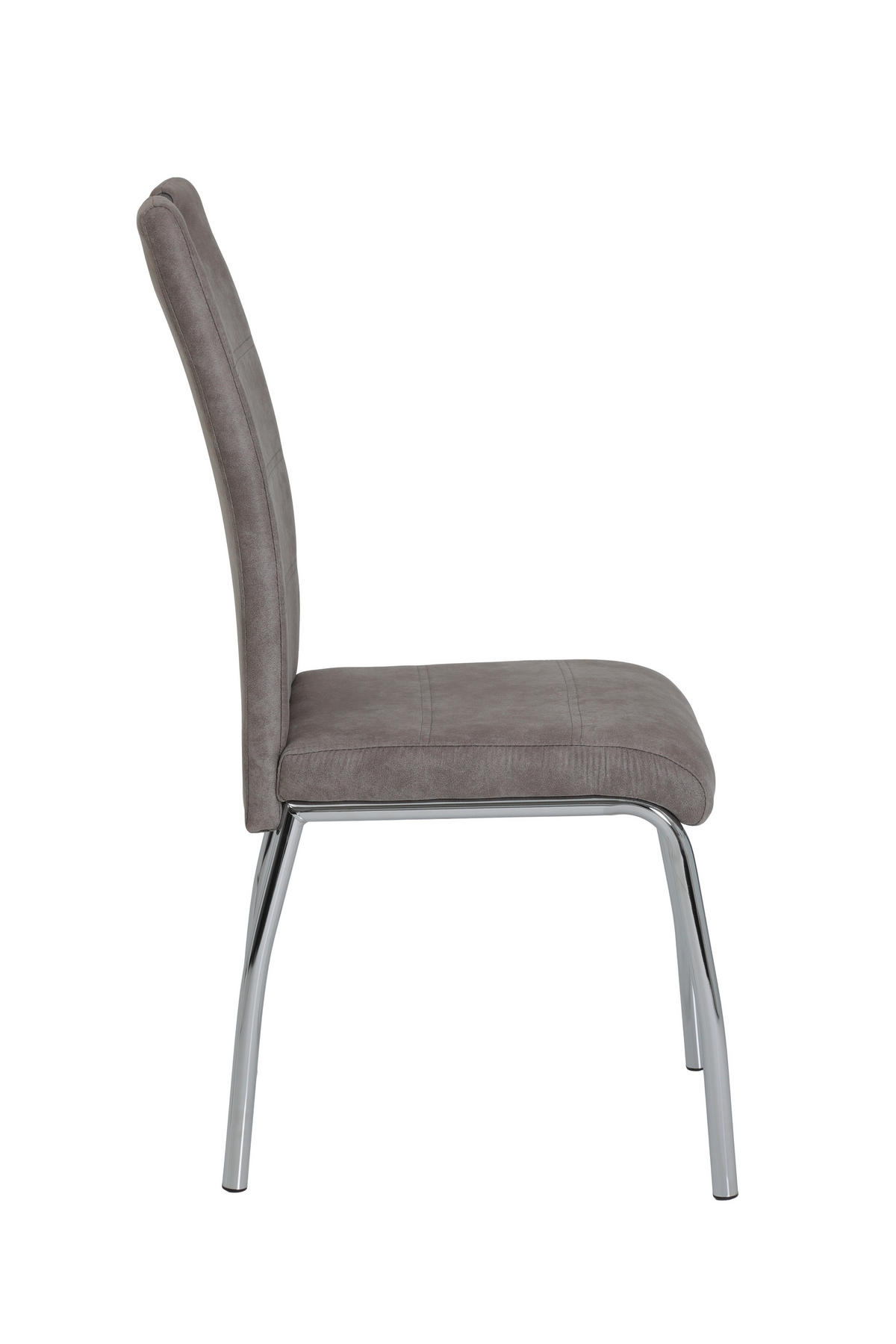 STUHL-SET 4 Stück  in Stahl Mikrofaser Metall, Textil  - Chromfarben/Grau, MODERN, Textil/Metall (44/98/61cm) - MID.YOU