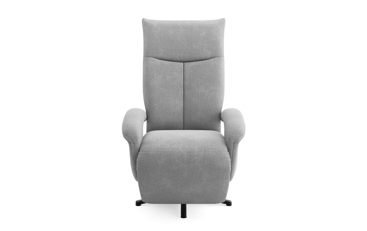 RELAXSESSEL Mikrofaser Kopfteilverstellung, Rücken echt    - Schwarz/Grau, MODERN, Textil/Metall (74/112/82cm) - Sit & More