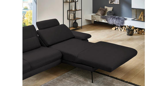 ECKSOFA in Echtleder Dunkelbraun 310/180 cm - Dunkelbraun/Schwarz, Design, Leder/Metall (310/180cm) - Dieter Knoll
