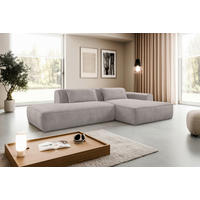 ECKSOFA BILLUND Grau Cord Nierenkissen  - Schwarz/Grau, KONVENTIONELL, Kunststoff/Textil (294/165cm) - Livetastic