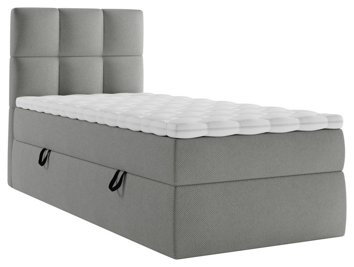 BOXSÄNG 90/200 cm  i mörkgrå  - mörkgrå/svart, Modern, trämaterial/trä (90/200cm) - MID.YOU