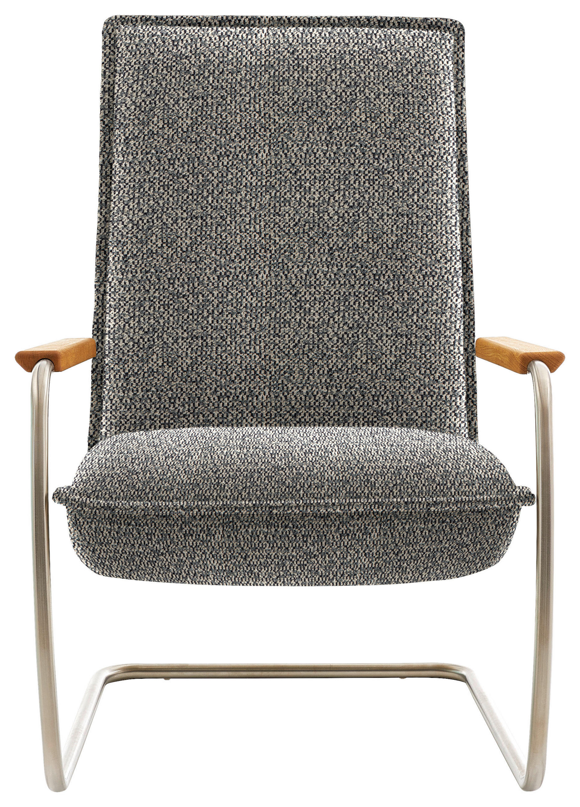 SESSEL in Flachgewebe Greige  - Edelstahlfarben/Greige, Design, Holz/Textil (76/105/87cm) - Koinor