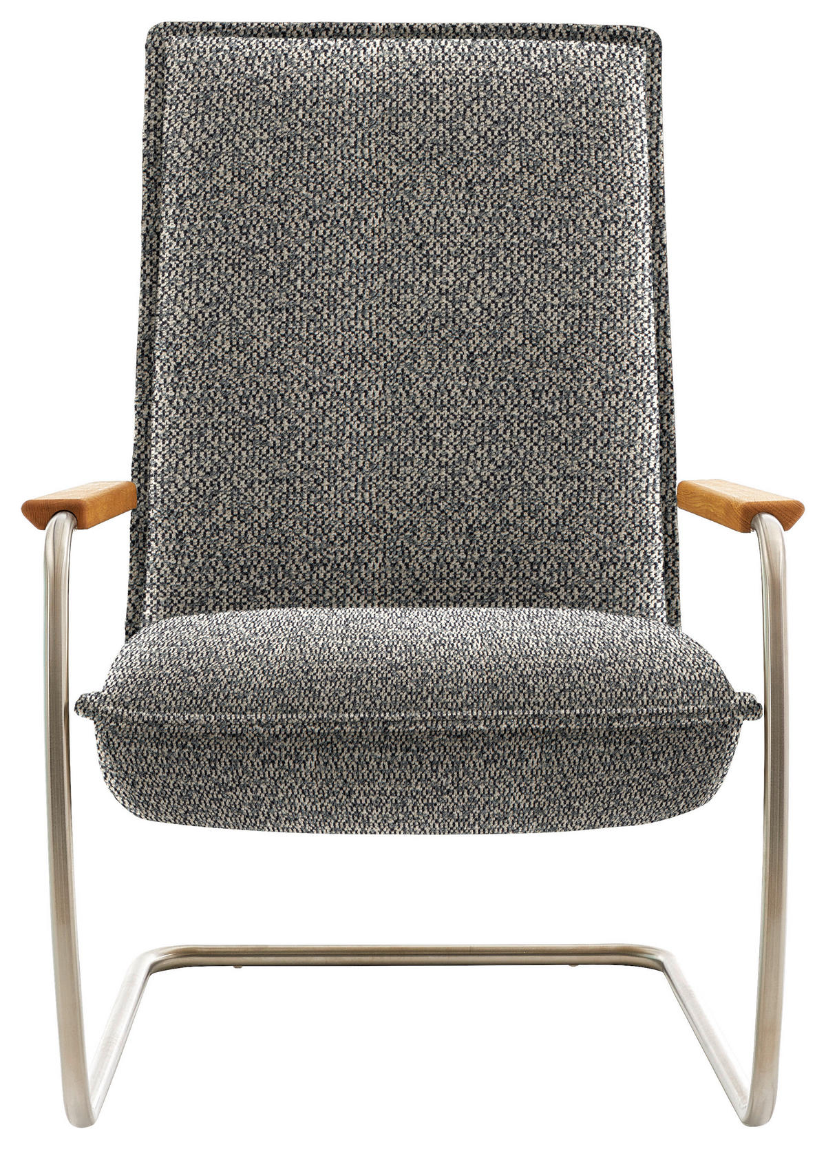 SESSEL in Flachgewebe Greige  - Edelstahlfarben/Greige, Design, Holz/Textil (76/105/87cm) - Koinor