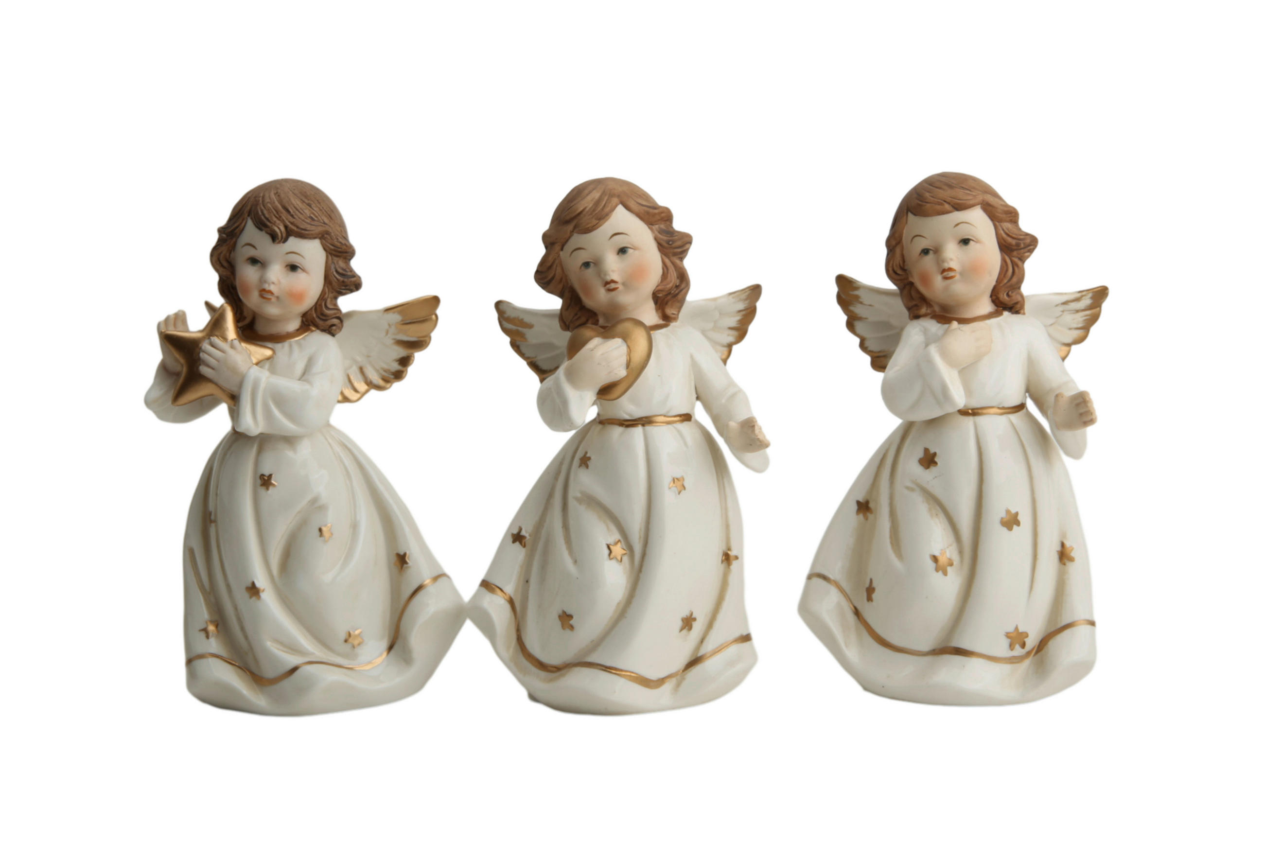 ÎNGER DECORATIV - alb/auriu, Lifestyle, ceramică (11,2/18,4/8,8cm) - X-Mas
