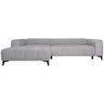 ECKSOFA  in Chenille Hellgrau  222/279 cm  - Hellgrau/Schwarz, KONVENTIONELL, Kunststoff/Textil (222/279cm) - Hom`in