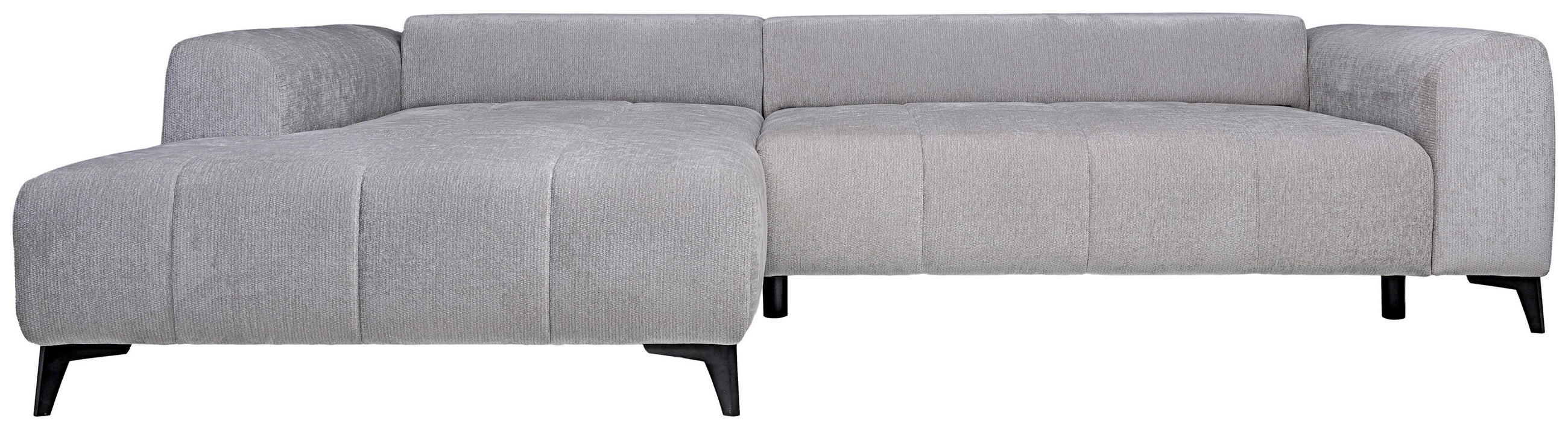 HÖRNSOFFA i chenille ljusgrå  - ljusgrå/svart, Klassisk, textil/plast (222/279cm) - MID.YOU