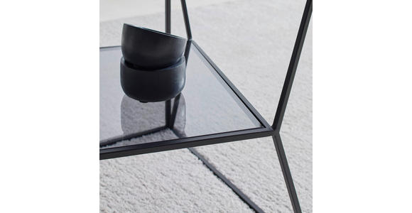 BEISTELLTISCH 40/40/45 cm Grau, Schwarz quadratisch  - Schwarz/Grau, Design, Glas/Metall (40/40/45cm) - Landscape