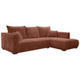 ECKSOFA Bronzefarben Cord  - Schwarz/Bronzefarben, MODERN, Holz/Textil (322/208cm) - Carryhome