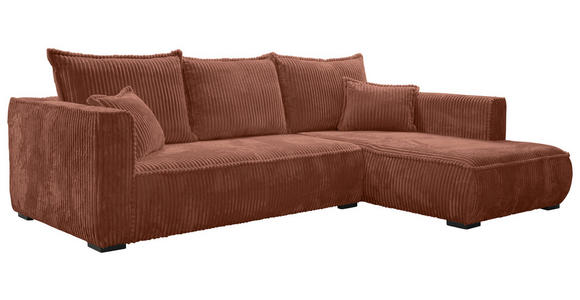 ECKSOFA Bronzefarben Cord - Schwarz/Bronzefarben, MODERN, Holz/Textil (322/208cm) - Carryhome