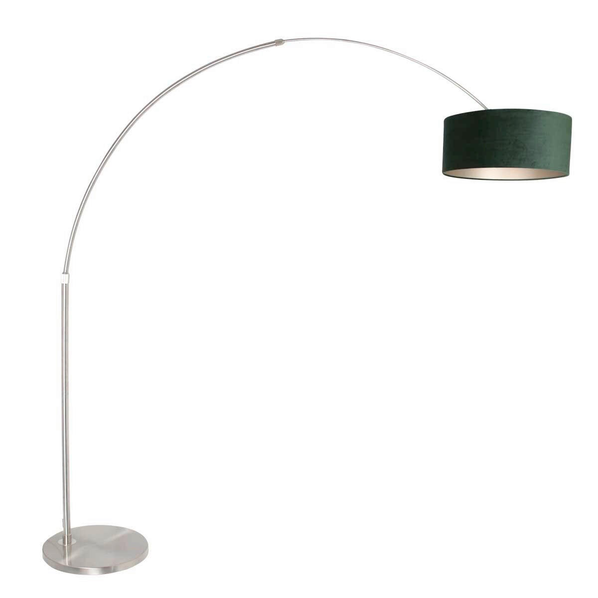 STEHLEUCHTE - Edelstahlfarben/Grün, Trend, Leder/Metall (50/240/230cm)