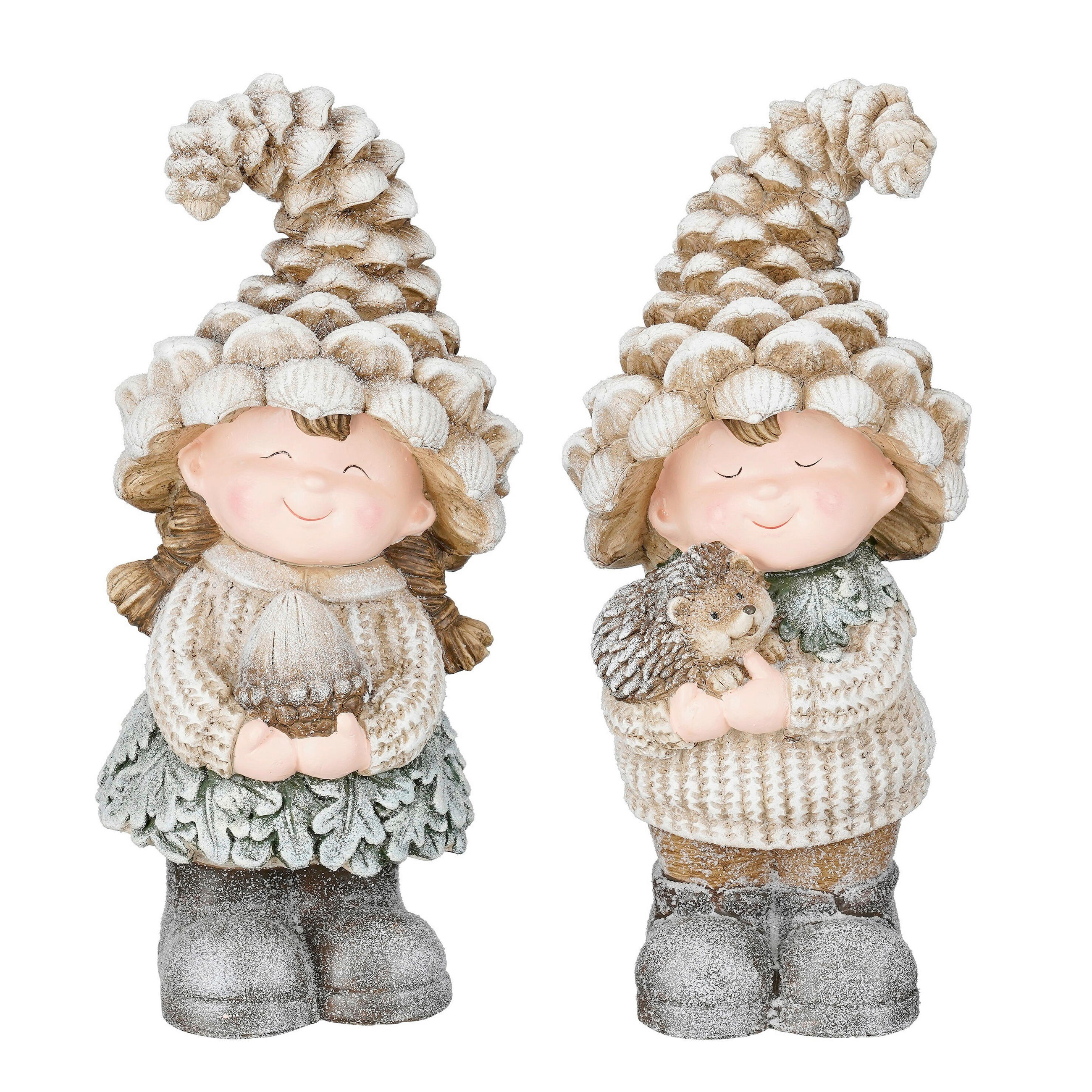 KARÁCSONYI FIGURA - szürke, Basics, műanyag (20/17/43.5cm)