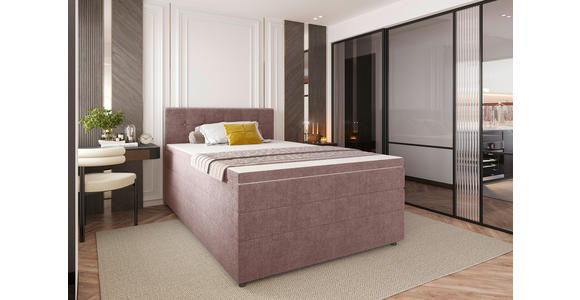 BOXSPRINGBETT 120/200 cm in Hellrot - Hellrot/Schwarz, KONVENTIONELL, Kunststoff/Textil (120/200cm) - Carryhome