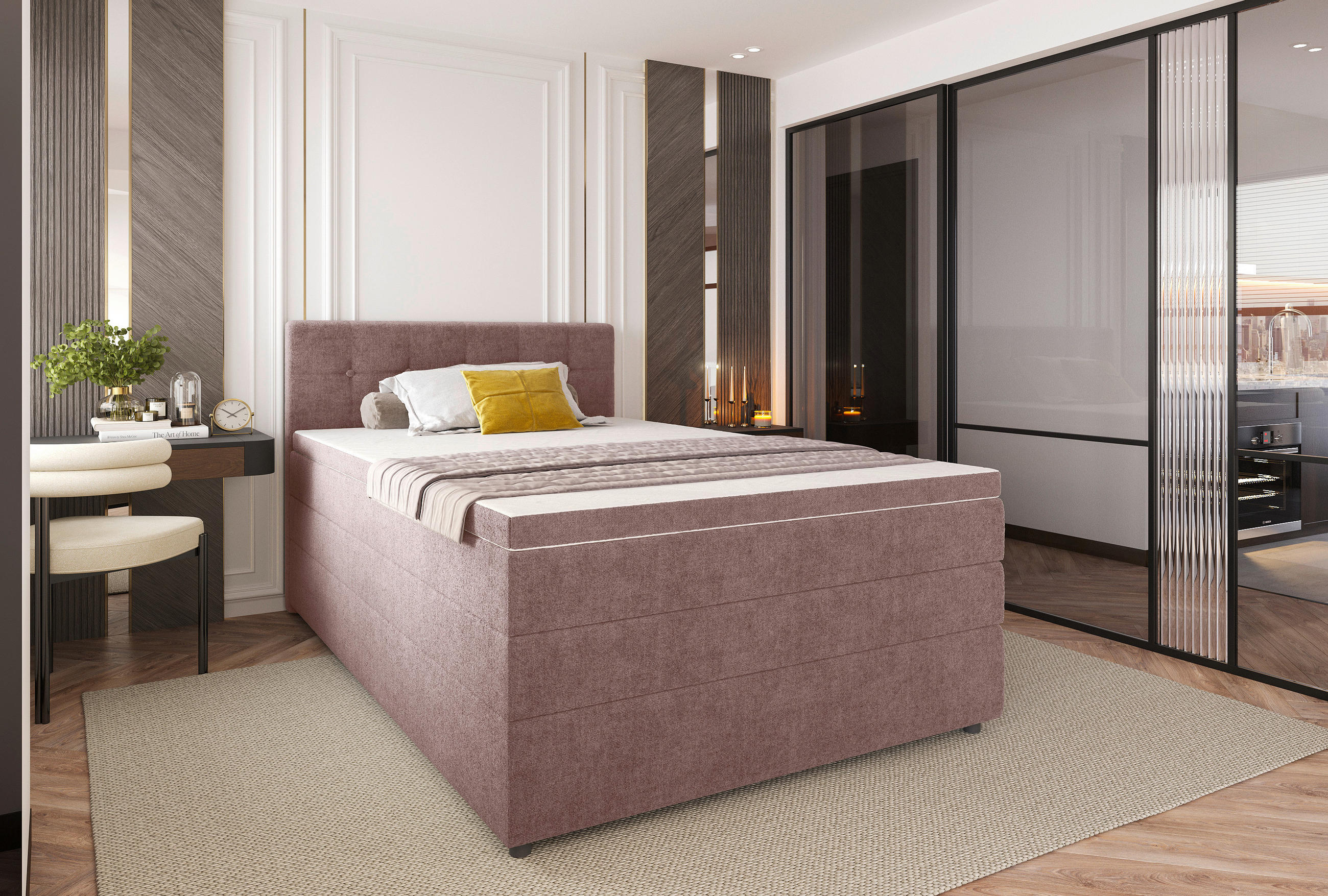 BOXSPRINGBETT 120/200 cm  in Hellrot  - Hellrot/Schwarz, Konventionell, Kunststoff/Textil (120/200cm) - Carryhome