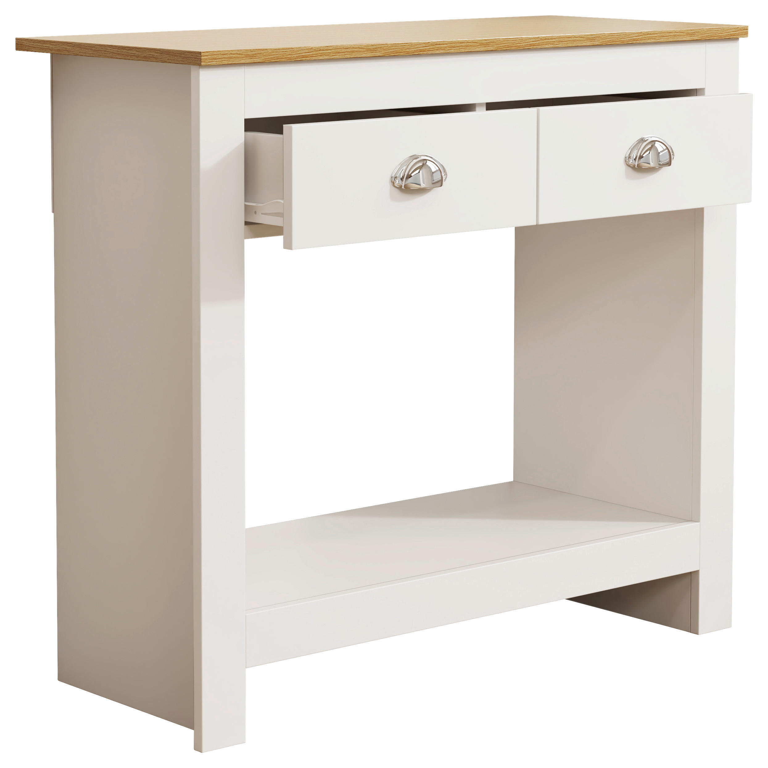 COMMODE 85/76/35 cm in Weiss, Honigeiche - Honigeiche/Weiss, Lifestyle, Holzwerkstoff/Metall (85/76/35cm) - MID.YOU