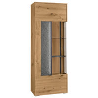 VITRINE in Eiche Artisan  - Dunkelgrau/Eiche Artisan, Design, Glas/Holzwerkstoff (63,7/170,8/37,2cm) - SetOne by Musterring