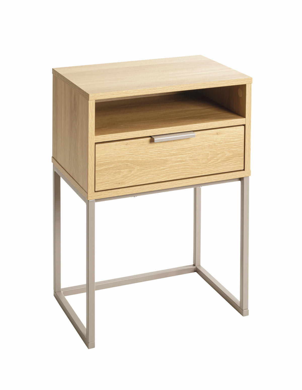 NACHTSCHRANK 40/60/28 cm  - Kaschmir/Eichefarben, MODERN, Holzwerkstoff/Metall (40/60/28cm)