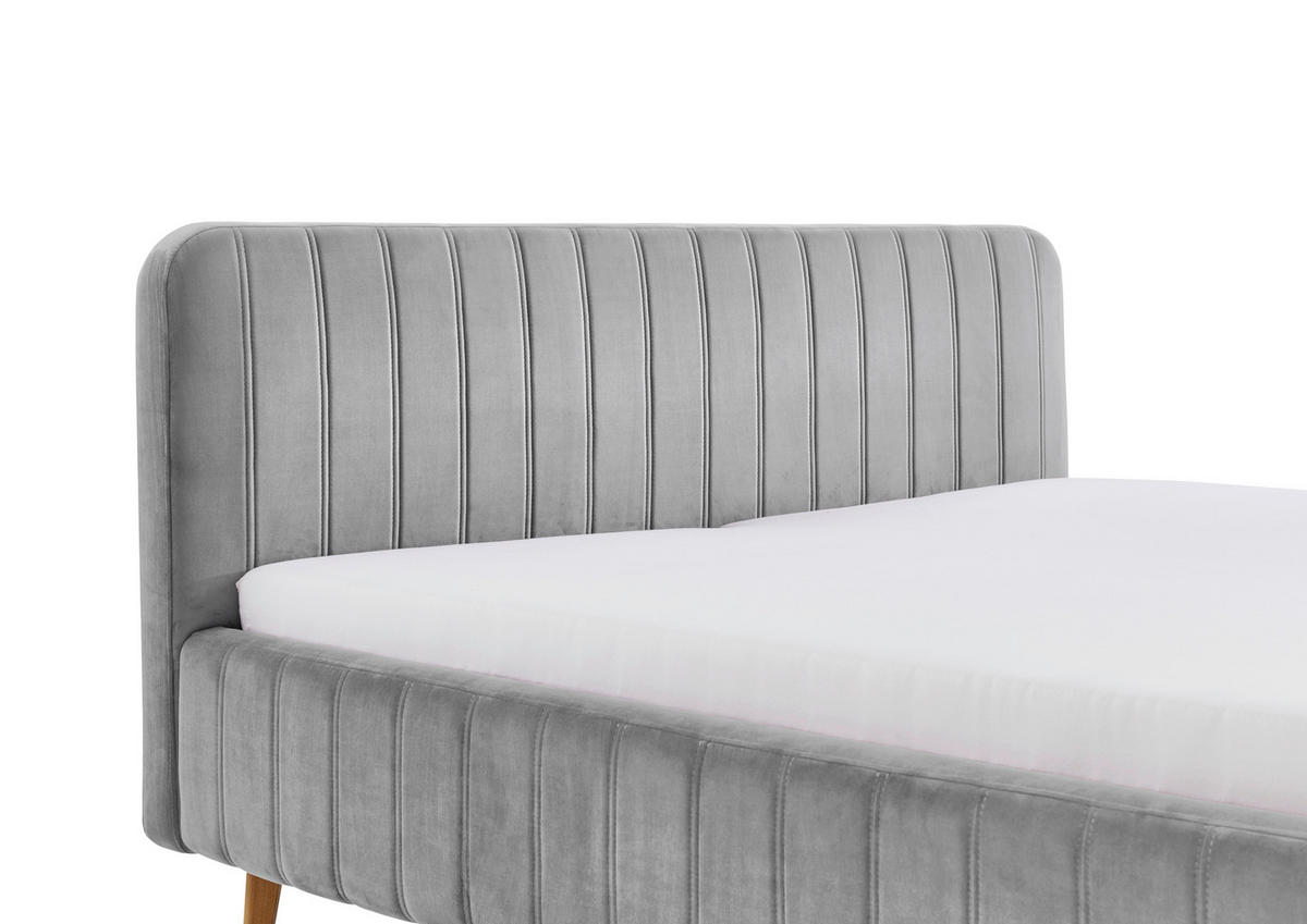 POLSTERBETT 180/200 cm,  in Grau,  - Eichefarben/Grau, MODERN, Holz/Textil (180/200cm) - Xora