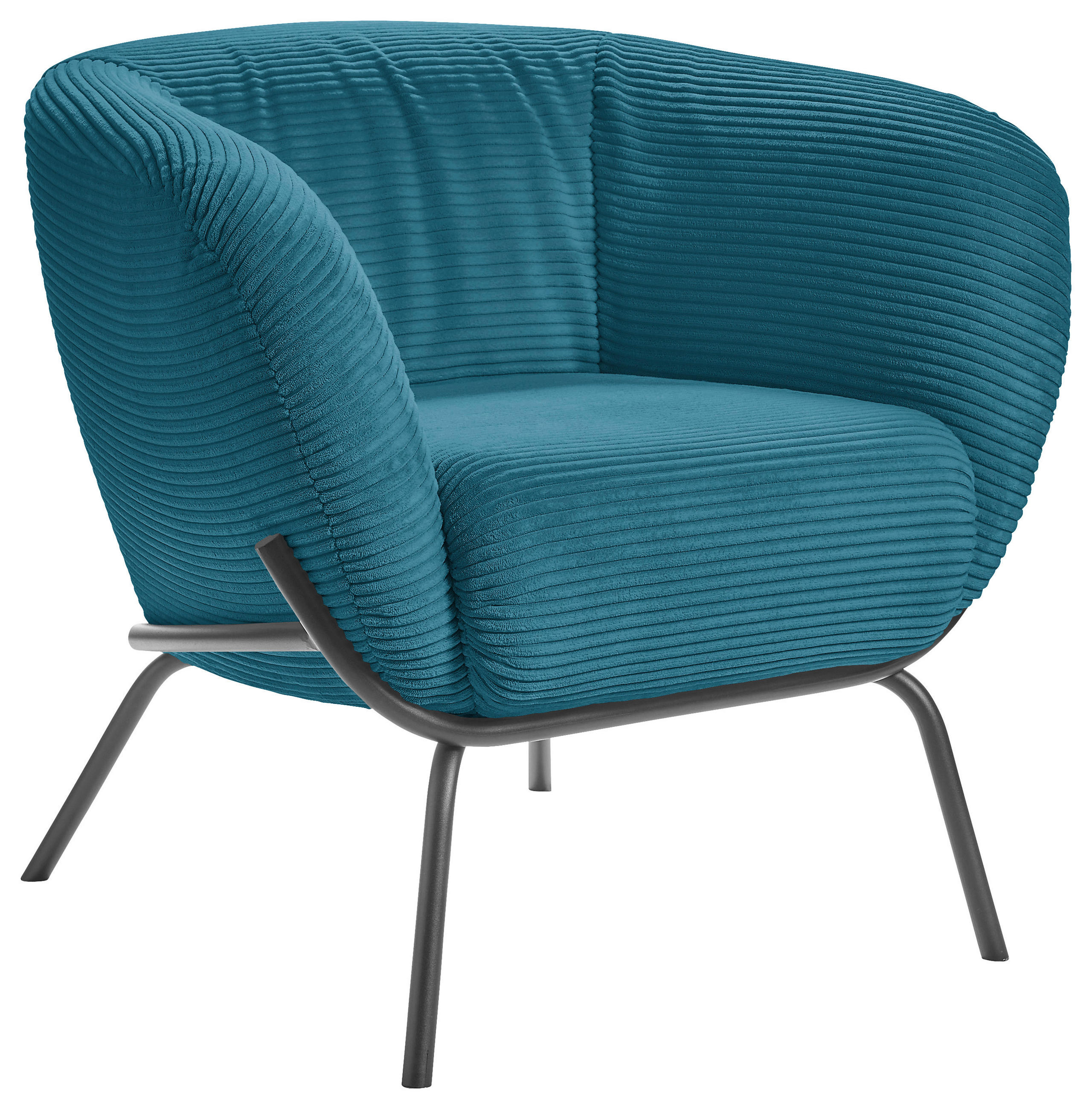 COCKTAILSESSEL Cord Petrol  - Petrol, Design, Textil (79/71/74cm) - Lomoco