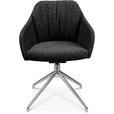 ARMLEHNSTUHL  in Aluminium Flachgewebe  - Anthrazit/Alufarben, Design, Textil/Metall (58/81,5-84,5/60cm) - Johann Jakob