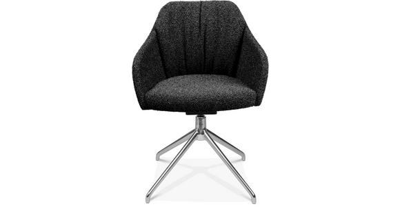 ARMLEHNSTUHL in Aluminium Flachgewebe - Anthrazit/Alufarben, Design, Textil/Metall (58/81,5-84,5/60cm) - Johann Jakob