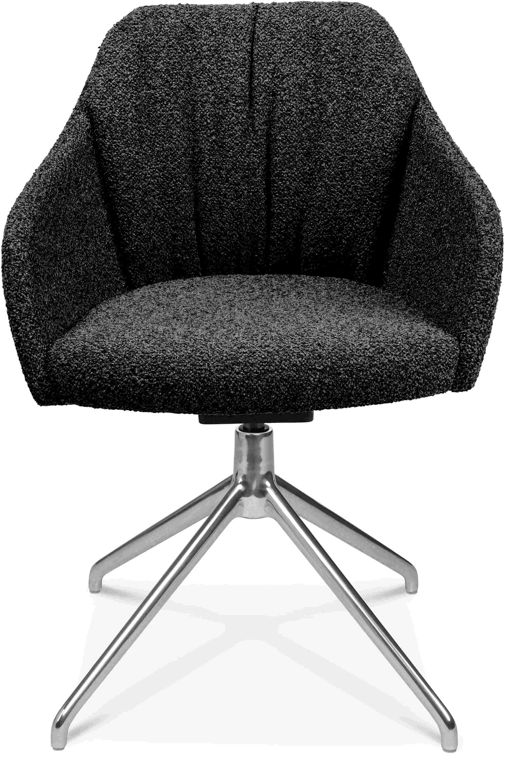 ARMLEHNSTUHL  in Aluminium Flachgewebe  - Anthrazit/Alufarben, Design, Textil/Metall (58/81,5-84,5/60cm) - Johann Jakob