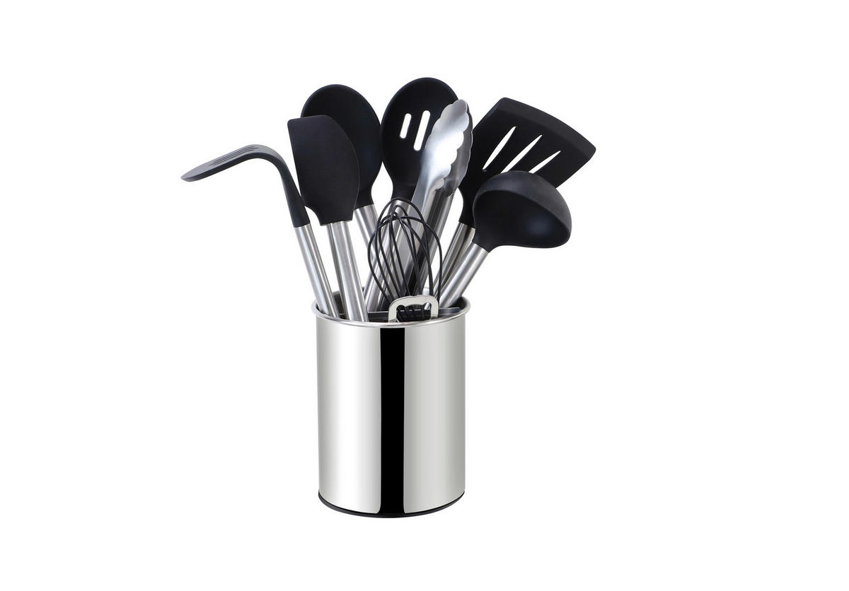 KÜCHENHELFERSET - Silberfarben/Schwarz, Basics, Kunststoff/Metall (13cm) - Echtwerk