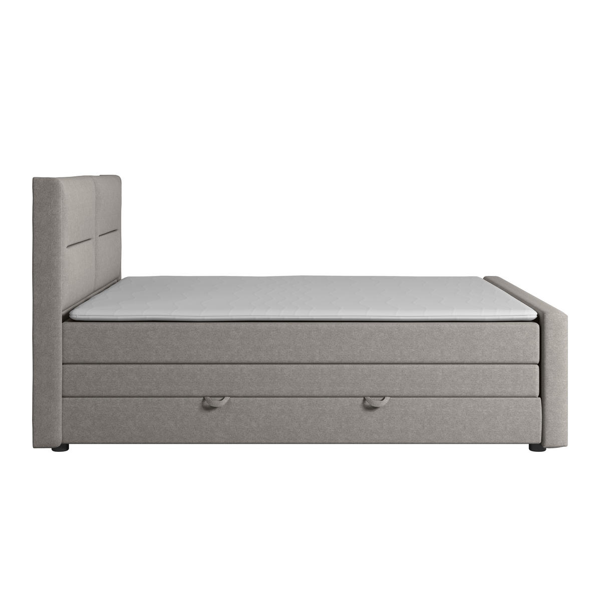 POSTELJA BOXSPRING 180 cm   x 200 cm  , karton, leseni material srebrne barve  - srebrne barve, Moderno, kovina/umetna masa (180/200cm) - MID.YOU