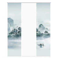 FLÄCHENVORHANG  3 Stück  blickdicht  60/245 cm   - Graublau/Grün, Design, Textil (60/245cm)