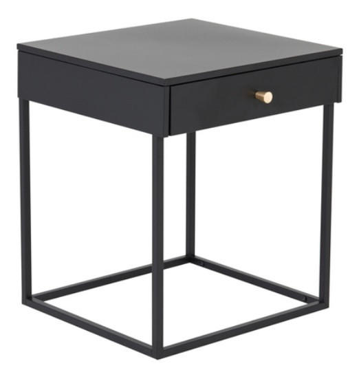 NACHTTISCH 41/50/43 cm  - Goldfarben/Schwarz, Design, Metall (41/50/43cm) - Livetastic