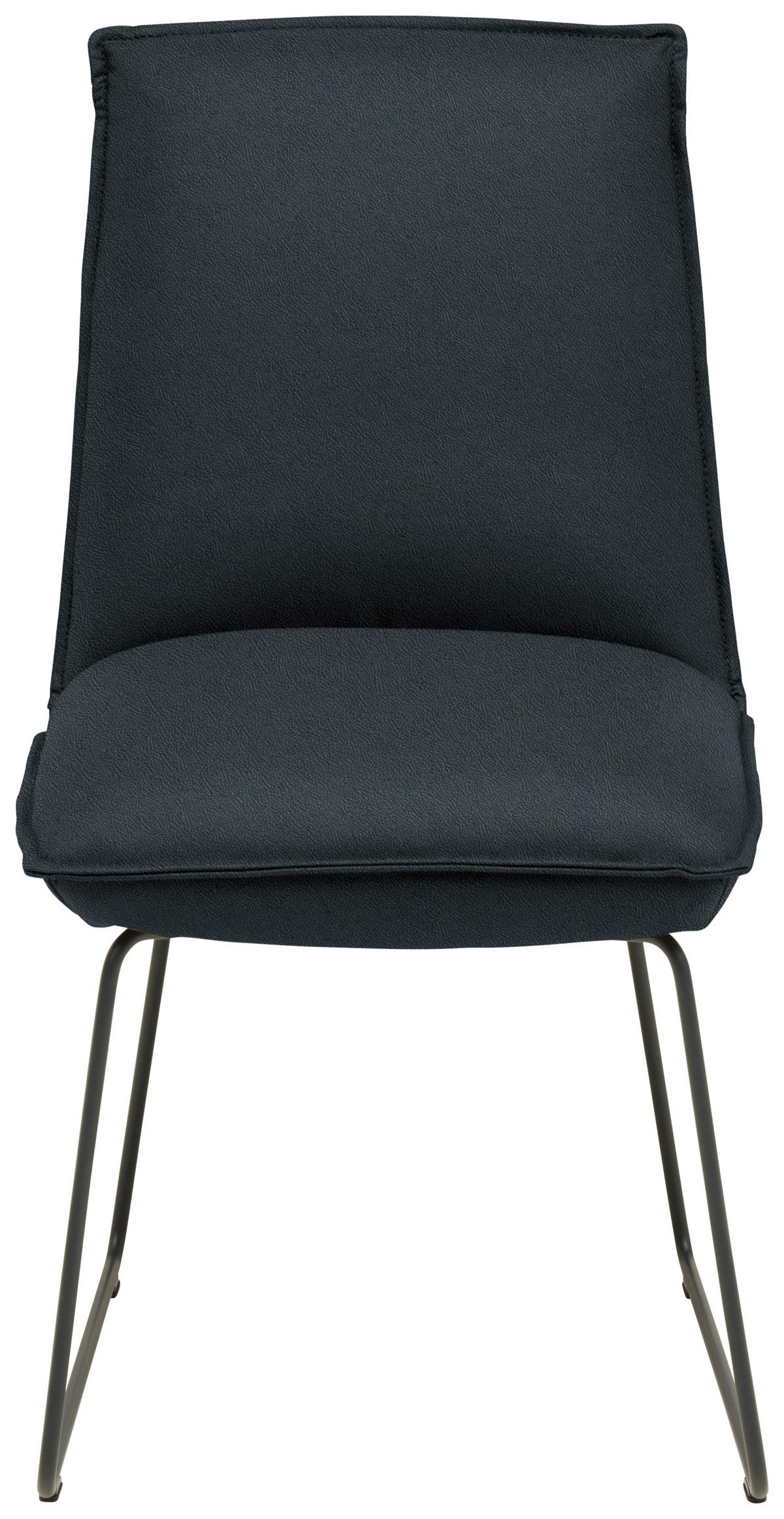 STUHL  Lederauswahl, Stoffauswahl, abwischbar  Echtleder  - Dunkelgrau/Graphitfarben, Design, Leder/Metall (52/85/66cm) - Cassando