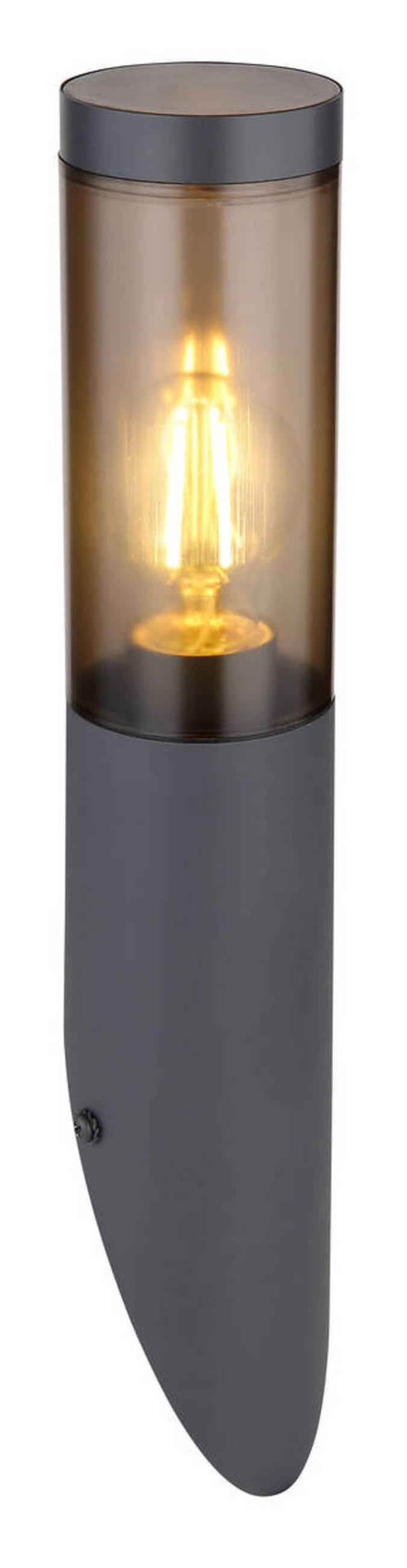 VÄGGLAMPA FÖR UTOMHUS - antracit, Design, metall/plast (7,6/40cm) - Globo
