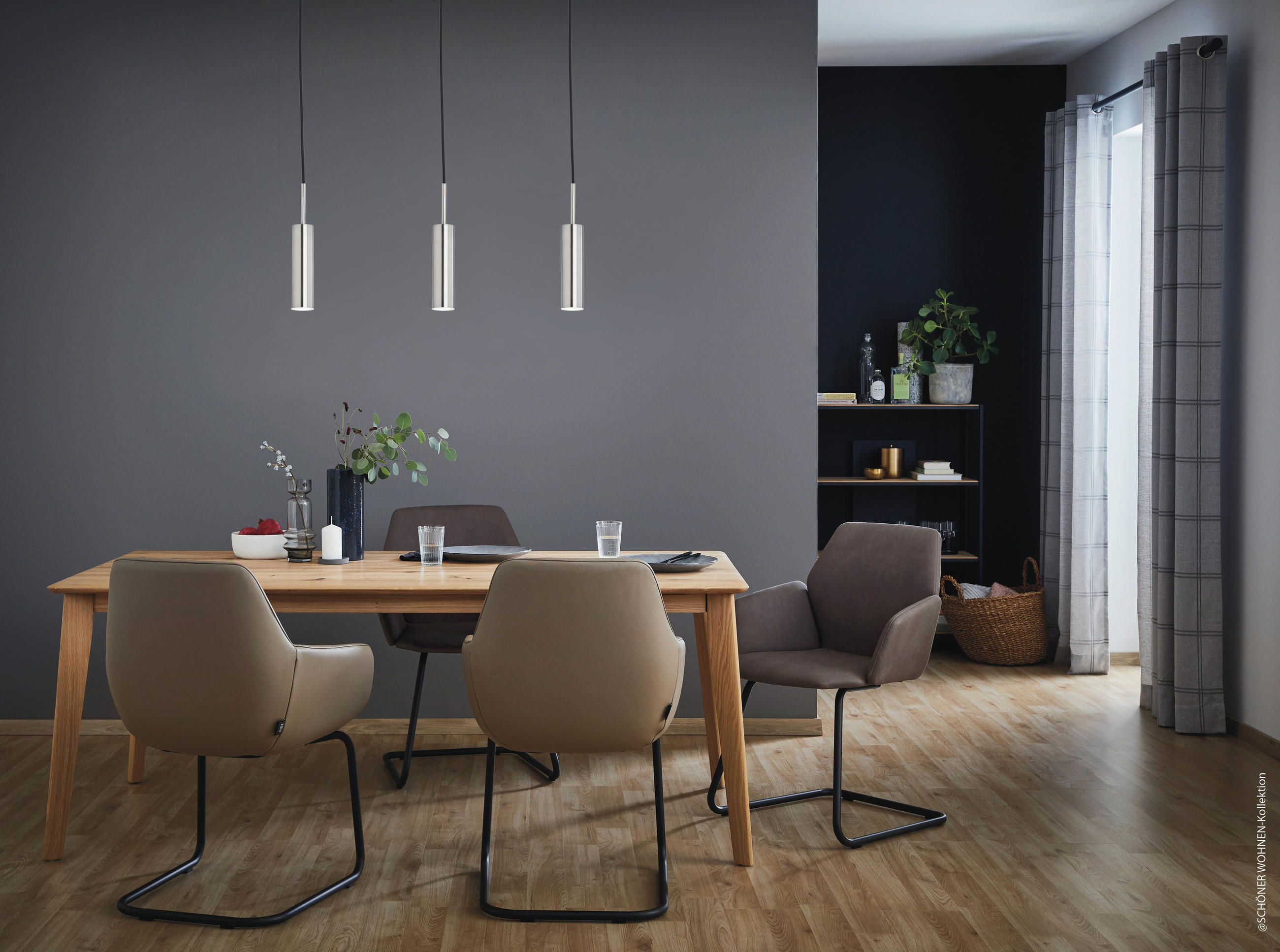 LED-HÄNGELEUCHTE 6/70 cm  - Nickelfarben, Basics, Metall (6/70cm) - Schöner Wohnen