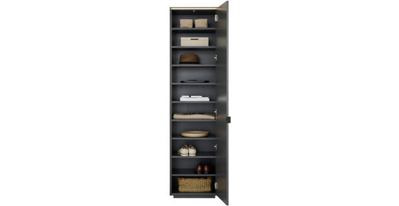 GARDEROBENSCHRANK  in 50/200/40 cm  - Anthrazit/Schwarz, Design, Holzwerkstoff/Metall (50/200/40cm) - Dieter Knoll