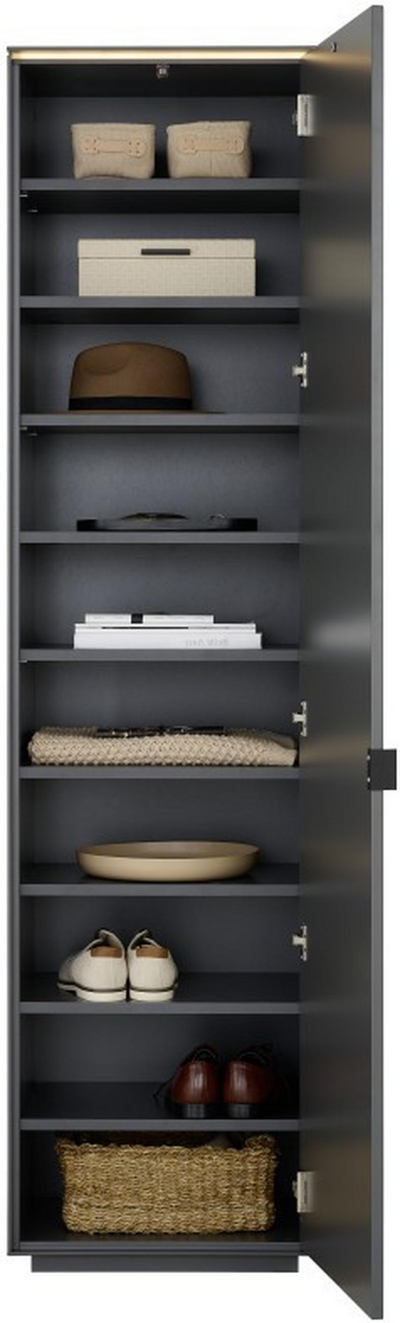 GARDEROBENSCHRANK  in 50/200/40 cm  - Anthrazit/Schwarz, Design, Holzwerkstoff/Metall (50/200/40cm) - Dieter Knoll