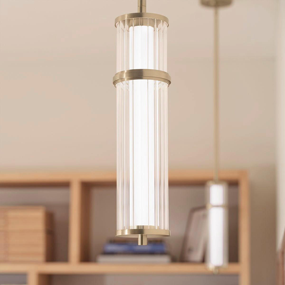 LED-HÄNGELEUCHTE Kichler 23,8/122,2 cm  - Champagner, Design, Glas/Kunststoff (23,8/122,2cm) - Elstead Lighting