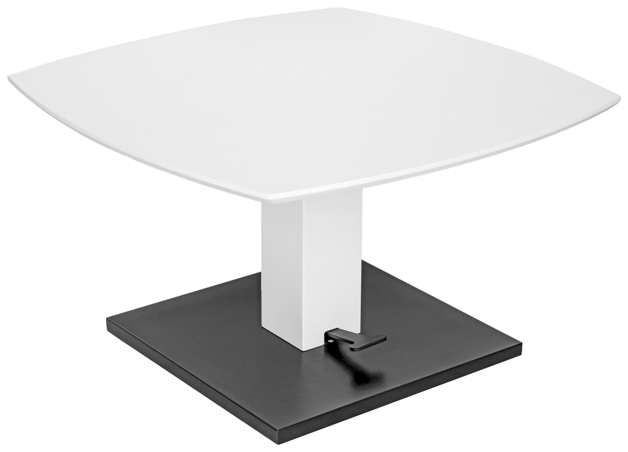 Măsuță De Cafea din metal, material pe bază de lemn, 80/80/47-66 cm   - alb/negru, Design, metal/material pe bază de lemn (80/80/47-66cm) - Novel