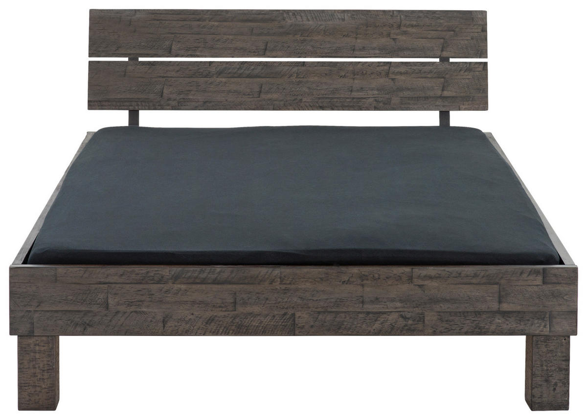 BETT Akazie massiv 90/200 cm Grau  - Grau, KONVENTIONELL, Holz (90/200cm) - Hasena