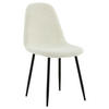 STOLSET 2 styck stål teddy tyg  - vit/svart, Design, metall/textil (44/87/53cm) - Livetastic
