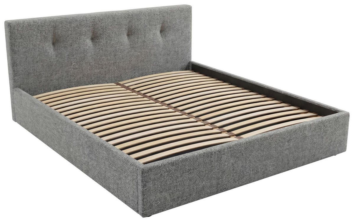 POLSTERBETT Lattenrost, Bettkasten Grau 180/200 cm  - Grau, MODERN, Holz/Textil (180/200cm) - Livetastic