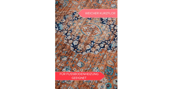VINTAGE-TEPPICH 160/230/230 cm Asya Dunkelblau, Kupferfarben - Dunkelblau/Kupferfarben, Design, Kunststoff/Textil (160/230/230cm) - Novel