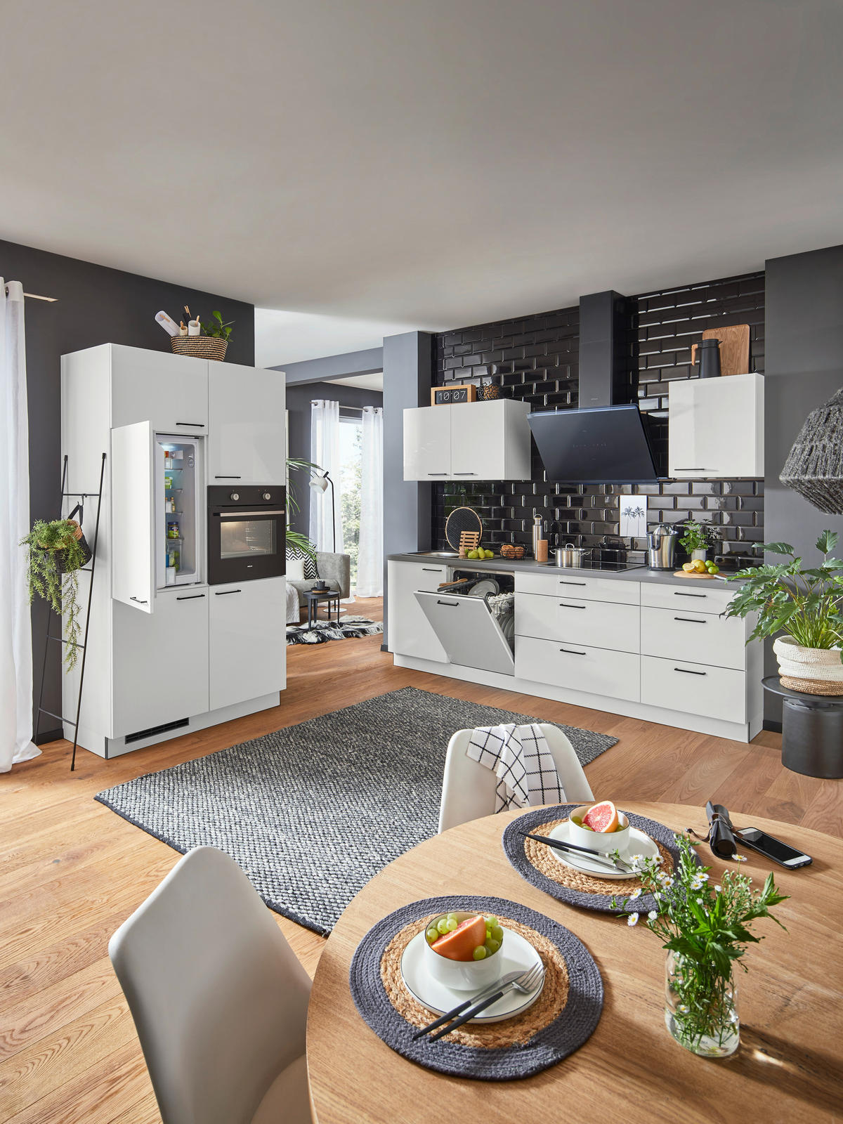 EINBAUKÜCHE   - Weiß, MODERN, Holzwerkstoff - Welnova