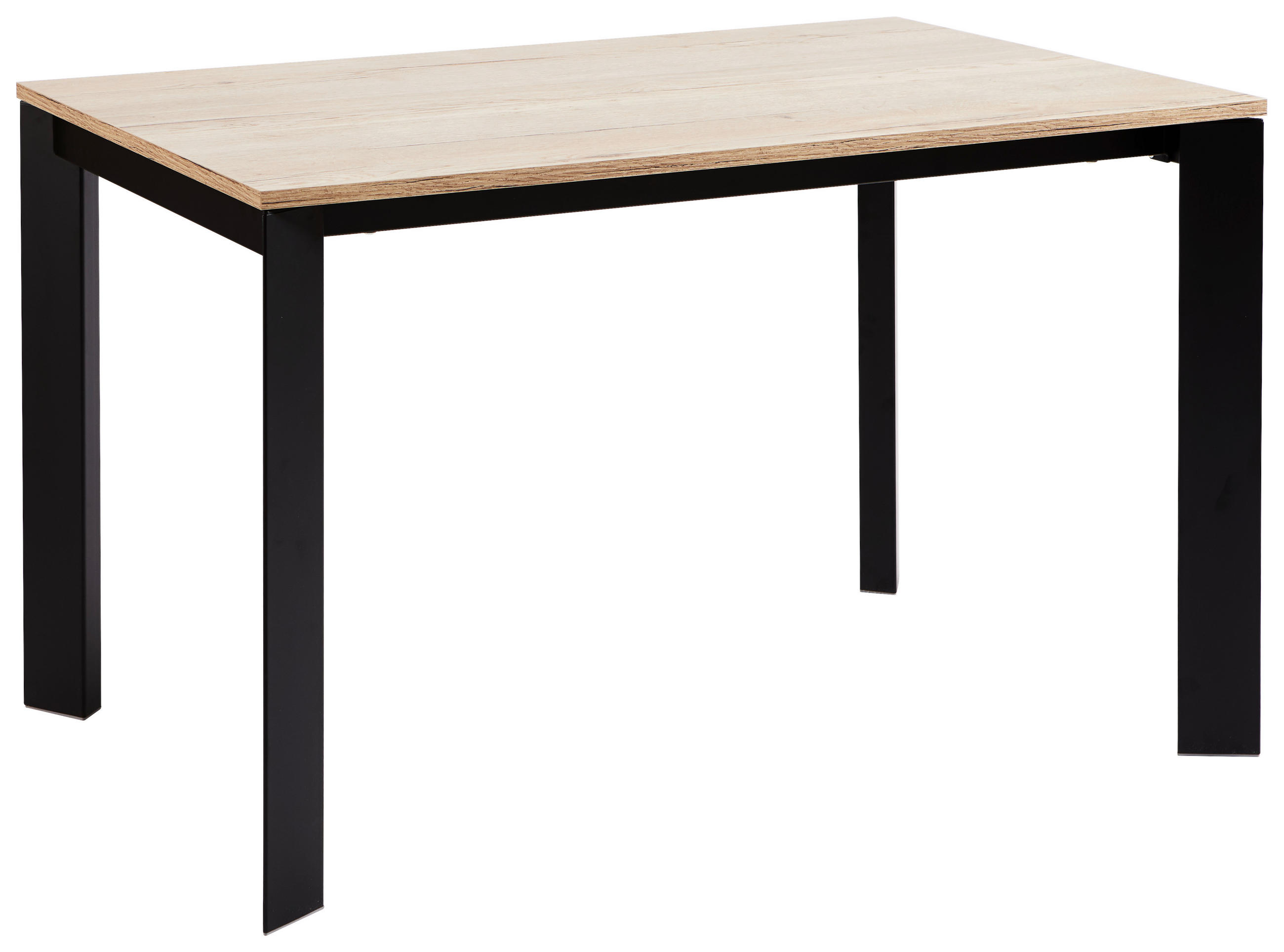 ESSTISCH Metall, Holzwerkstoff 120/80/75 cm   - Eichefarben/Schwarz, Design, Holzwerkstoff/Metall (120/80/75cm) - Novel