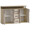 SIDEBOARD  in 139/90/34 cm  - Kaschmir/Schwarz, KONVENTIONELL, Holzwerkstoff/Kunststoff (139/90/34cm) - Carryhome