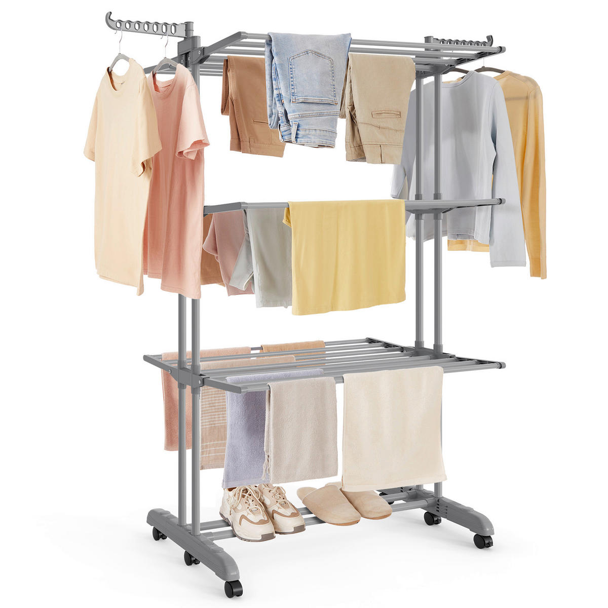 WÄSCHETROCKNER Bunji 125,5/172,5/63,5 cm  - Grau, Basics, Kunststoff/Metall (125,5/172,5/63,5cm)