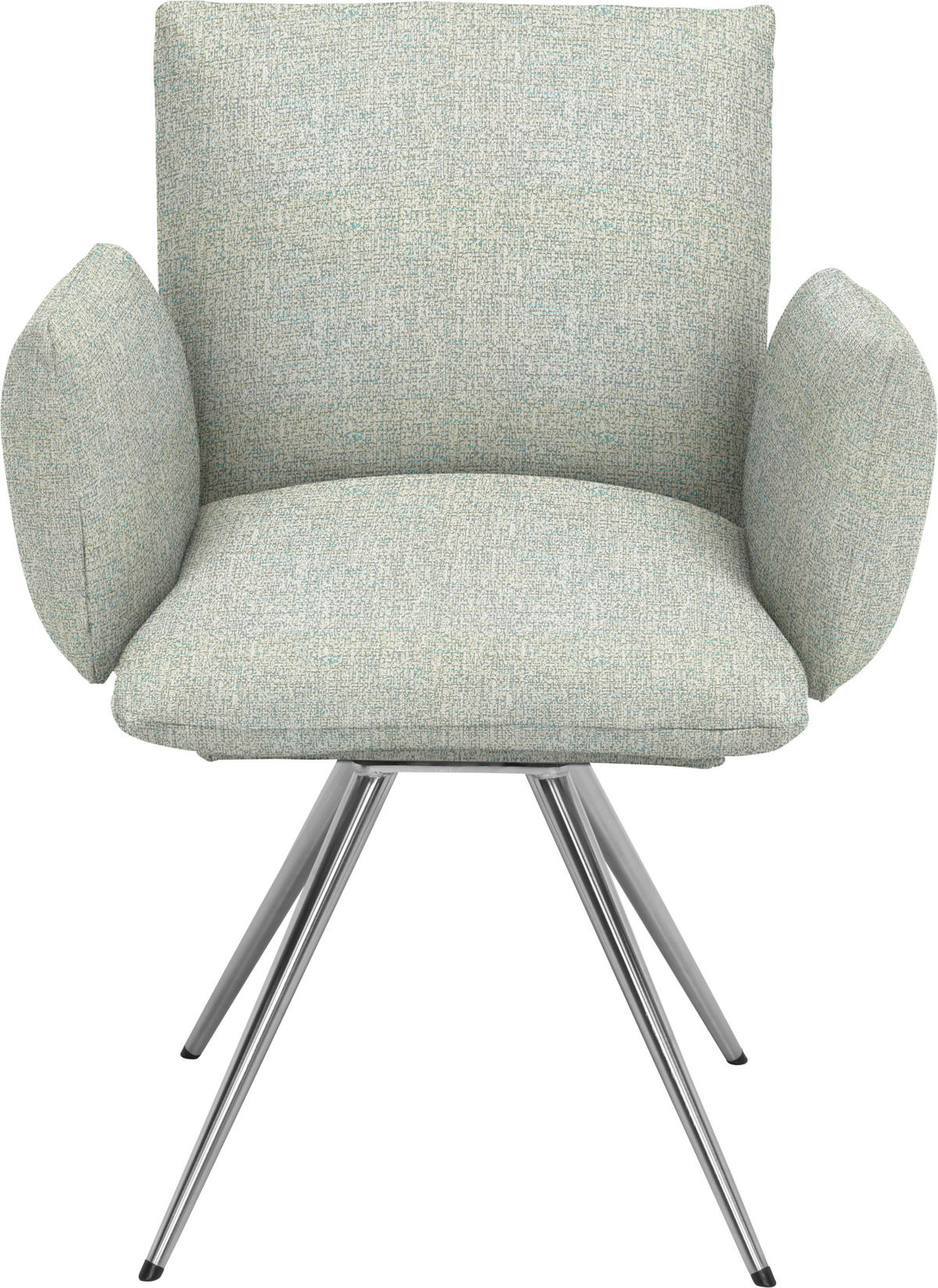 ARMLEHNSTUHL  Lederauswahl, Stoffauswahl Webstoff  - Edelstahlfarben/Hellgrün, Natur, Textil/Metall (72/90/65cm) - Venjakob