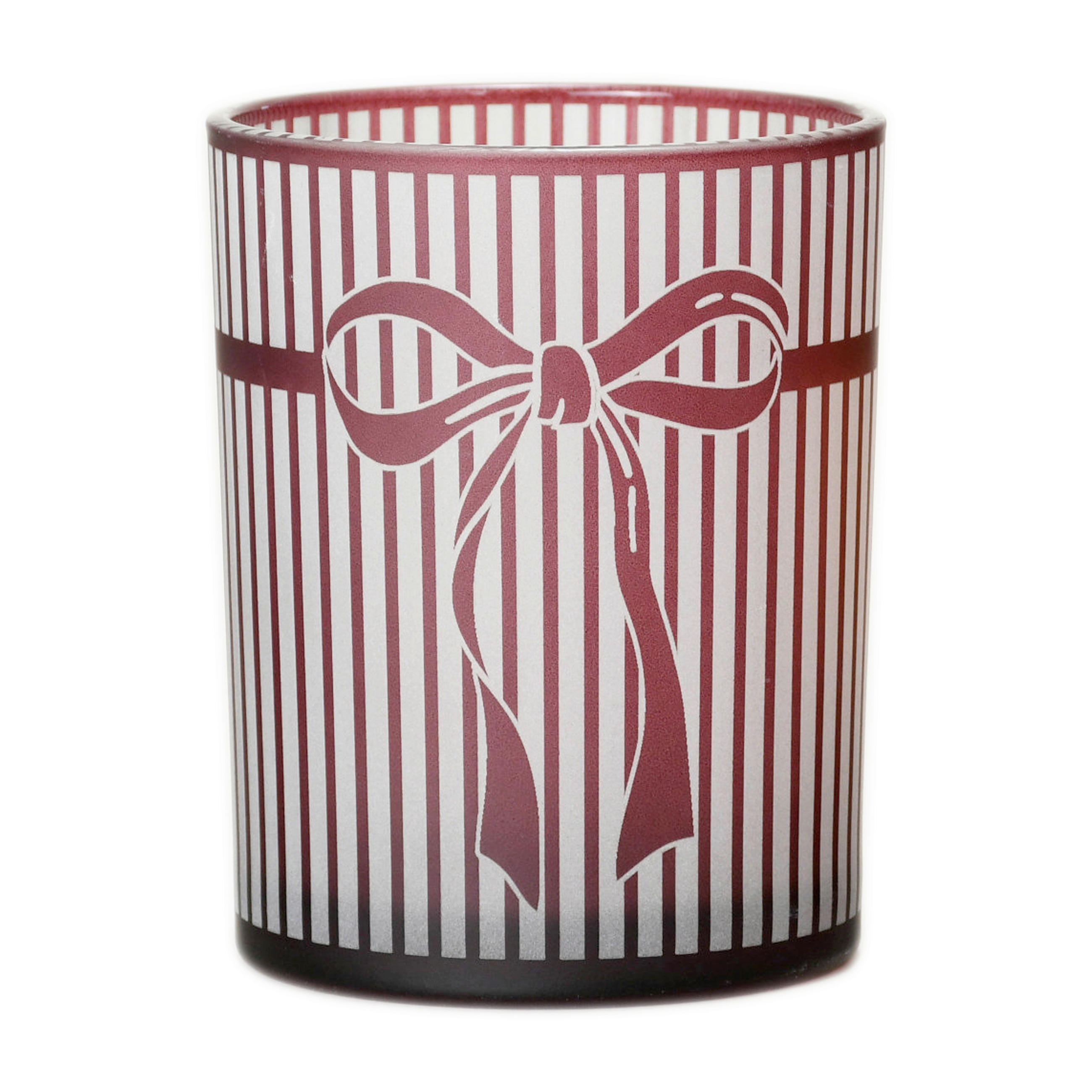 TEELICHTGLAS - Weiss/Dunkelrot, Lifestyle, Glas (10/12,5cm) - X-Mas
