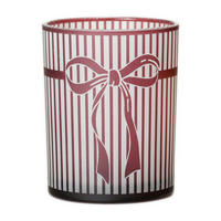 TEELICHTGLAS - Weiss/Dunkelrot, Lifestyle, Glas (10/12,5cm) - X-Mas